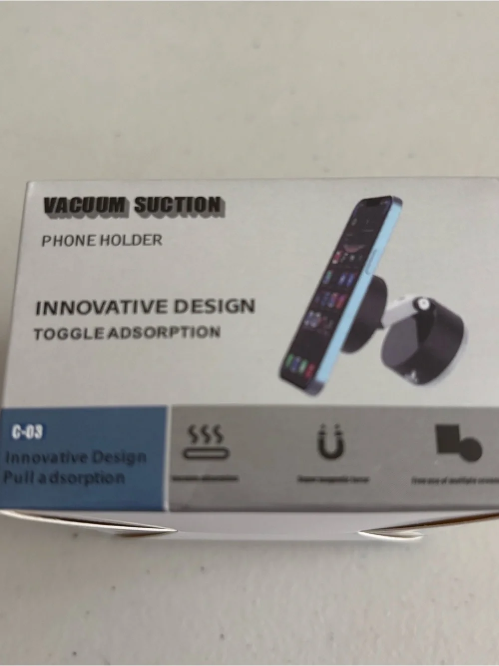 Vacuum Magnetic suction Phone Stand - Black. For your car. New never used